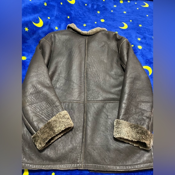 Utex Design leather/shearling  Coat in dark Brown Sz.L - Picture 7 of 8